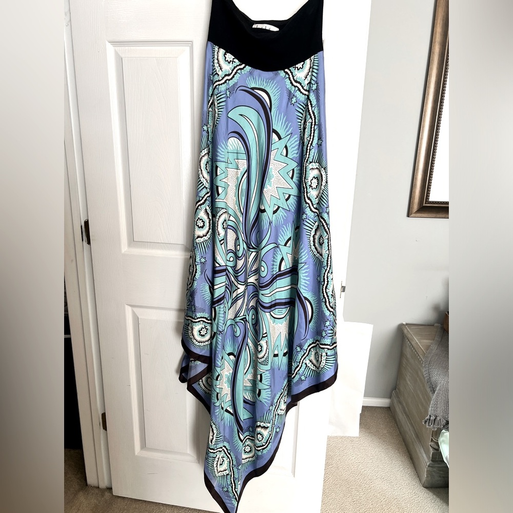 ** Nicole Millers Vintage Strapless Handkerchief /Scarf Dress Size Small**